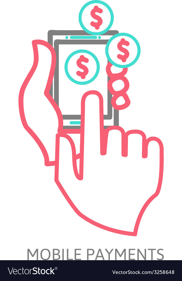 Line design in modern stylish processing of mobile