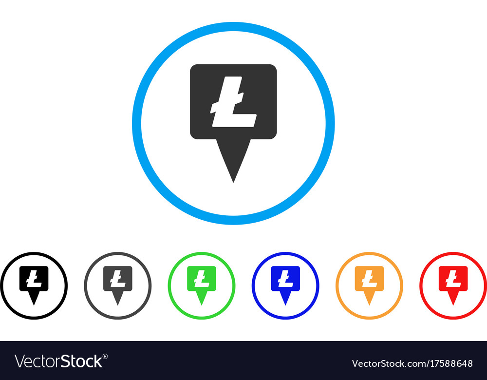 Litecoin map pointer rounded icon