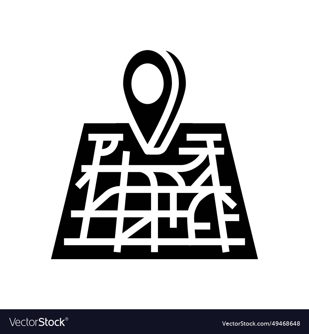Map pointer gps glyph icon vector image Map pointer gps glyph icon