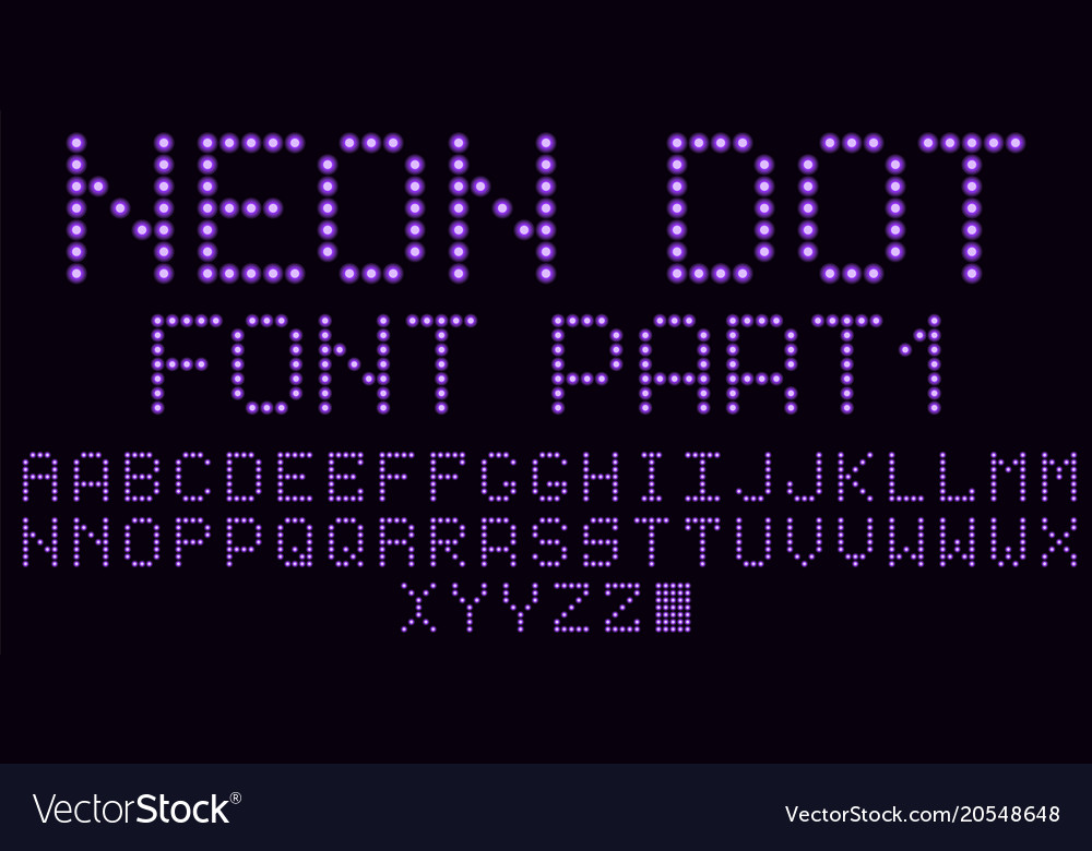 Neon dot font in violet part 1