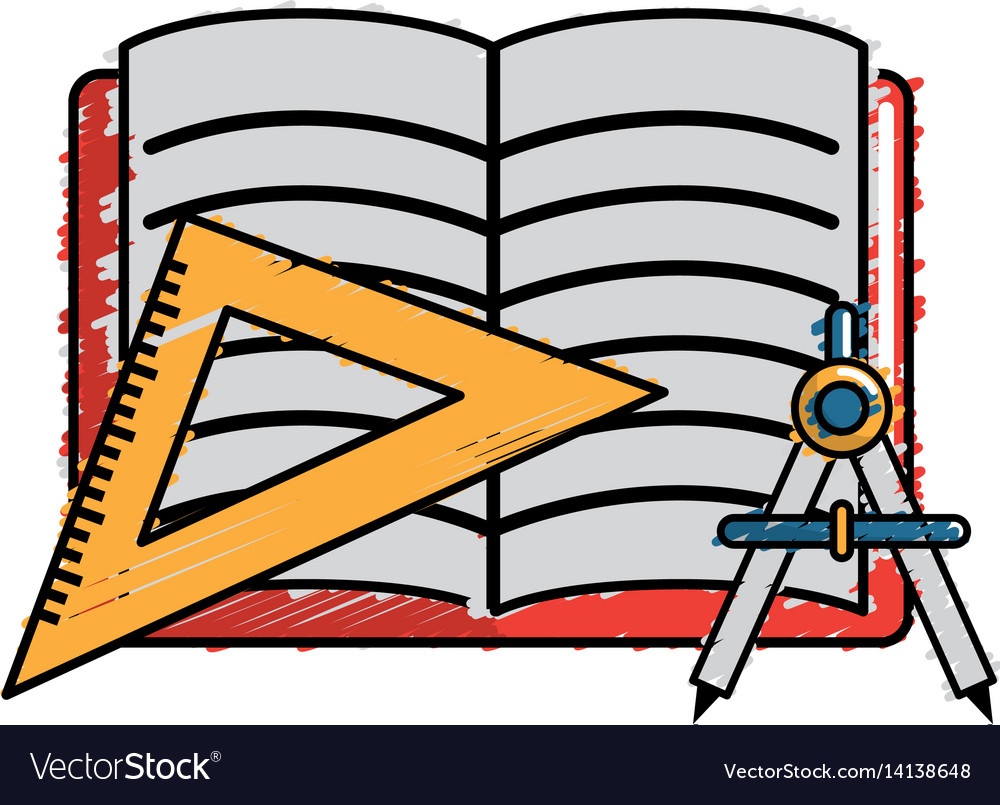 Open notebook with study tools icon