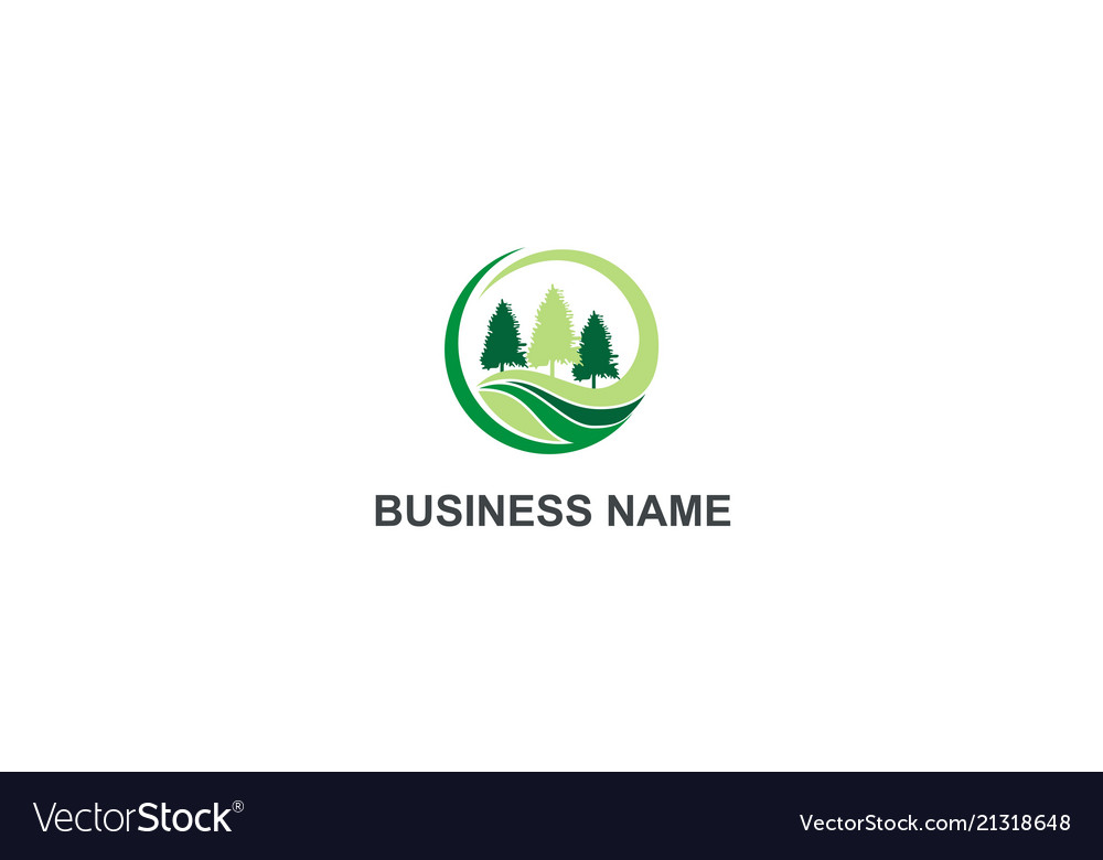 Pine tree green landscape company logo