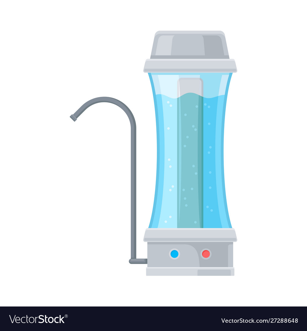 Tragbarer Wasserfilter zur Reinigung von Flach Vector Image Tragbarer Wasserfilter zur Reinigung von Flach