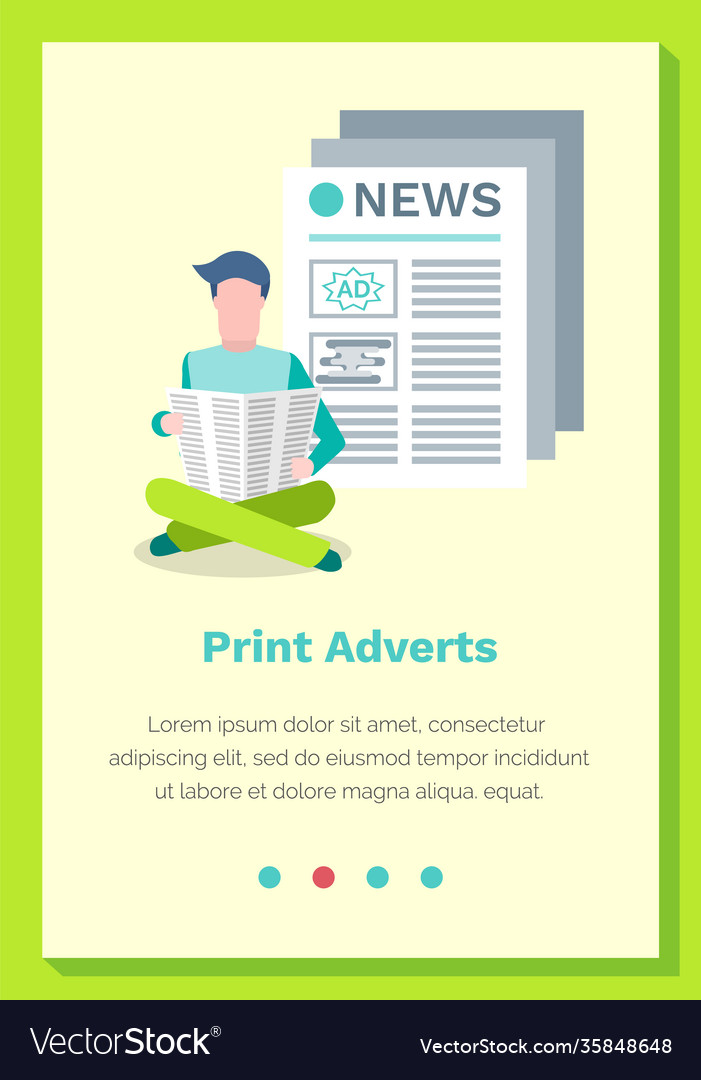 Print adverts web page or site vector image Print adverts web page or site