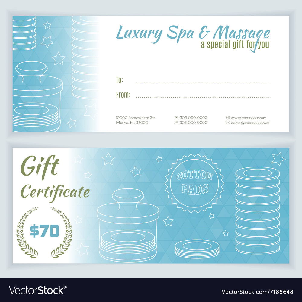 Spa massage gift certificate template