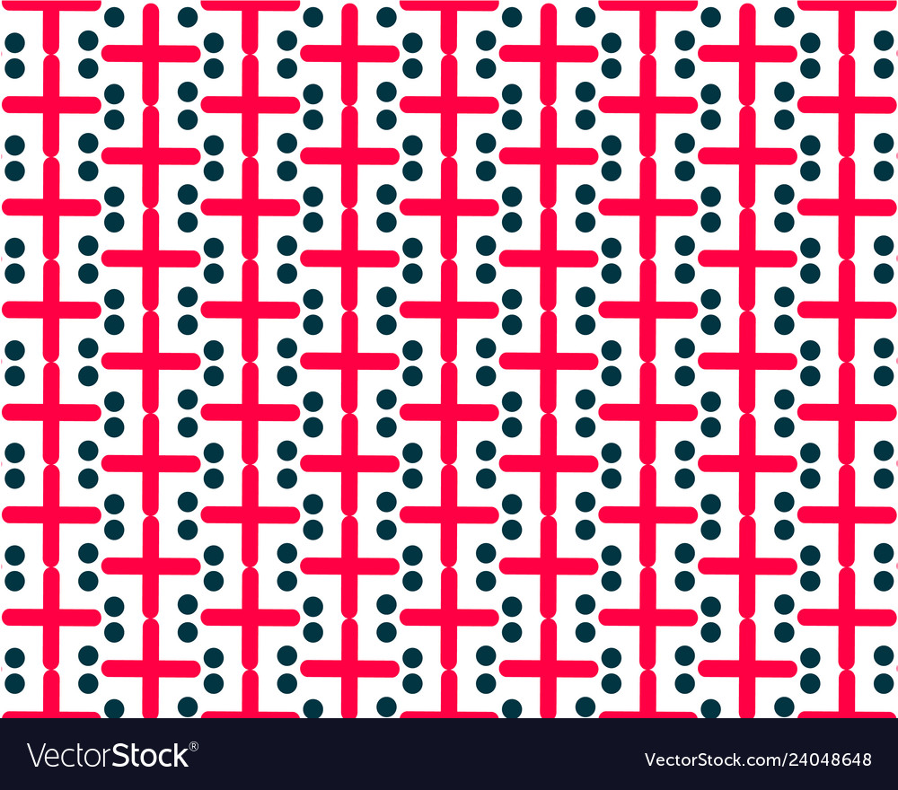 Symmetrical repeating pattern red crosses dark Vector Image Symmetrical repeating pattern red crosses dark