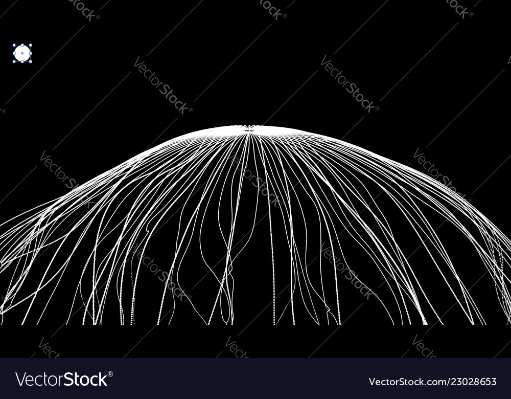 Array with dynamic particles 3d technology style vector image Array with dynamic particles 3d technology style