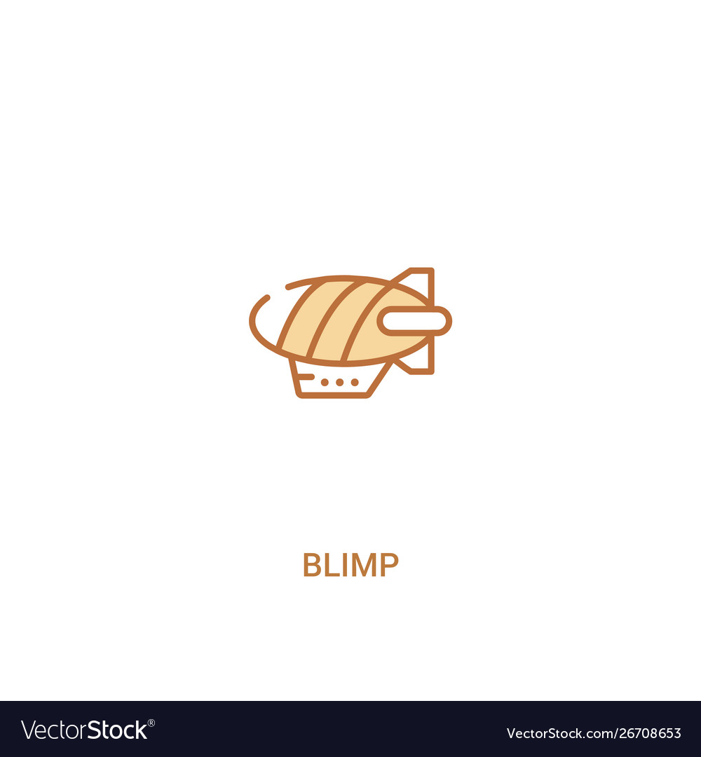 Blimp concept 2 colored icon simple line element vector image Blimp concept 2 colored icon simple line element