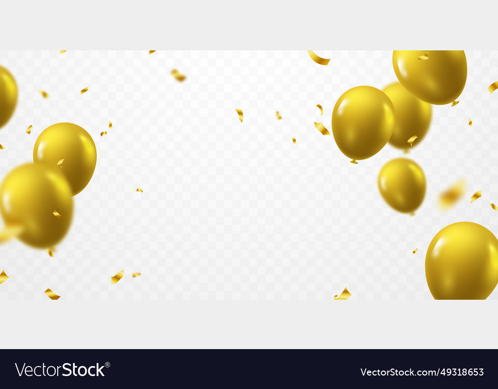 Celebration background with 3d golden balloons