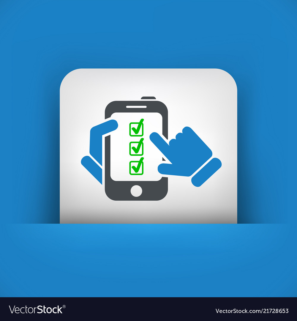 Checkmark menu on smartphone