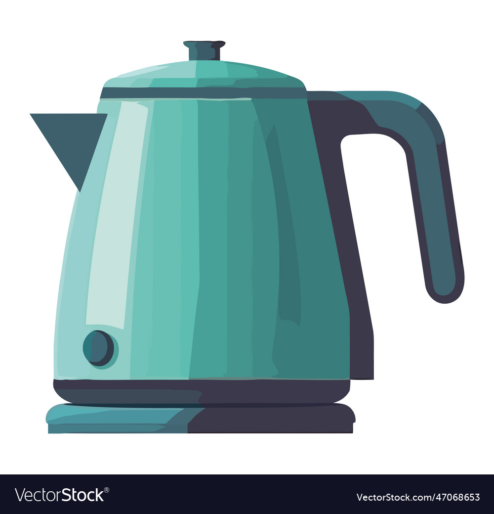 Hot liquid pours from metallic teapot handle Vector Image