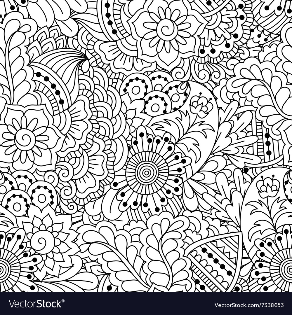 Intricate Black & White Floral Pattern