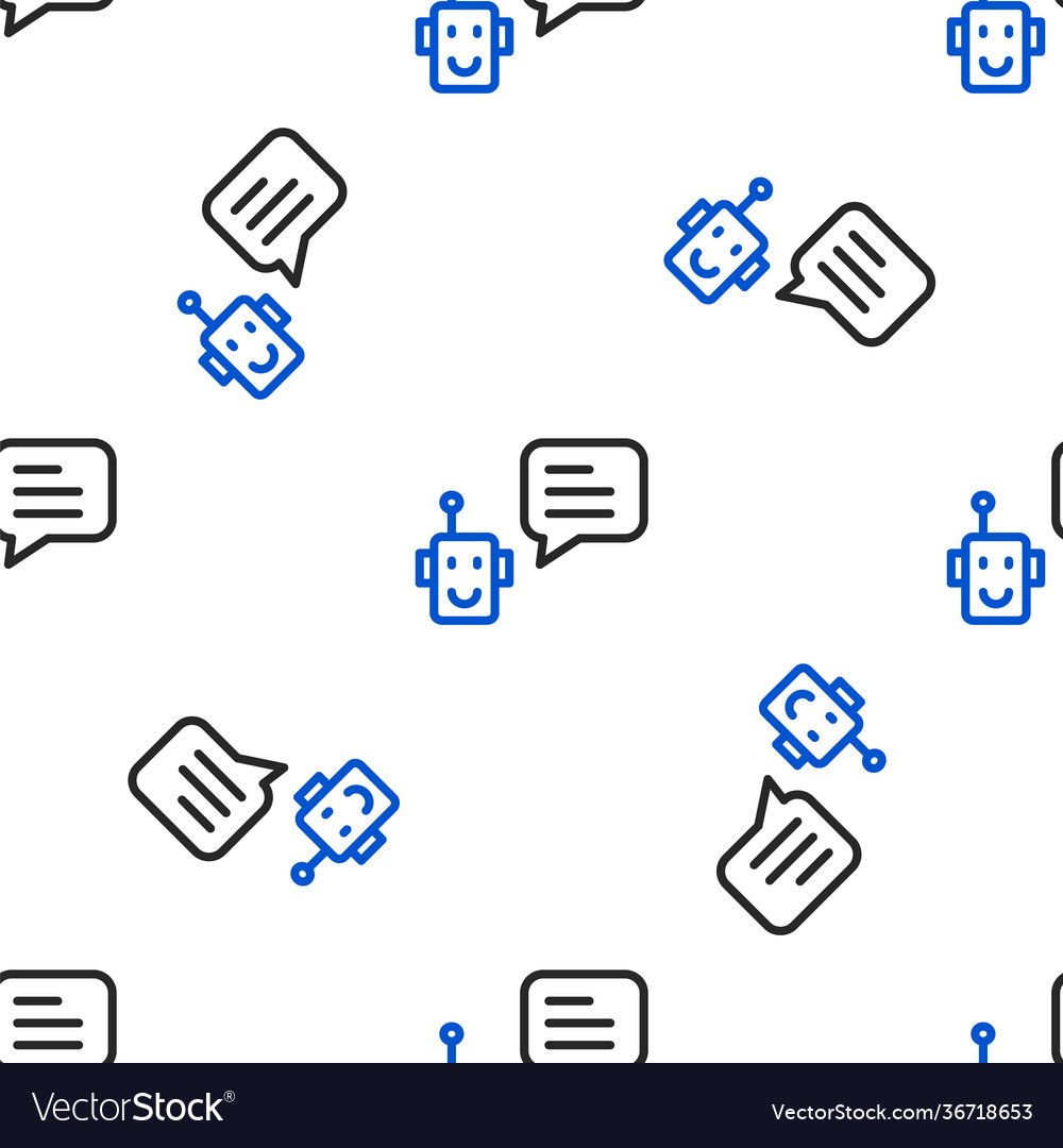 Line bot icon isolated seamless pattern on white