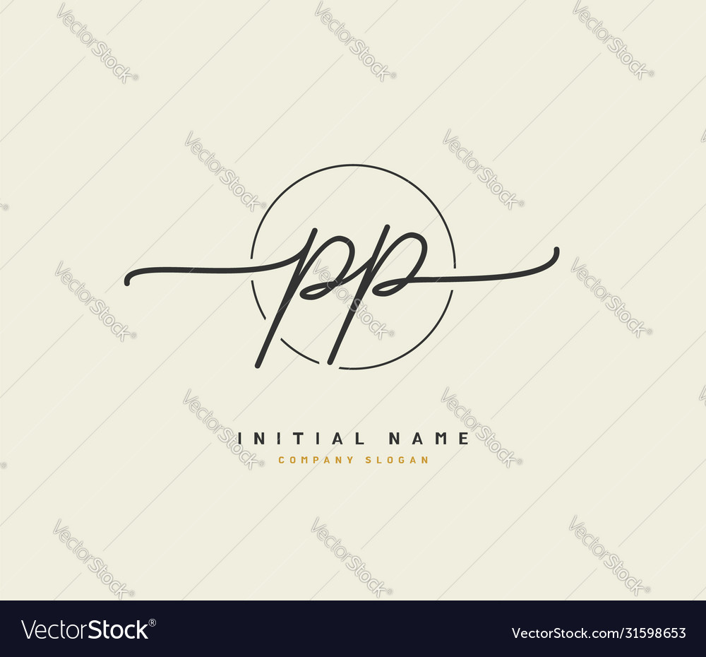 P pp beauty initial logo handwriting