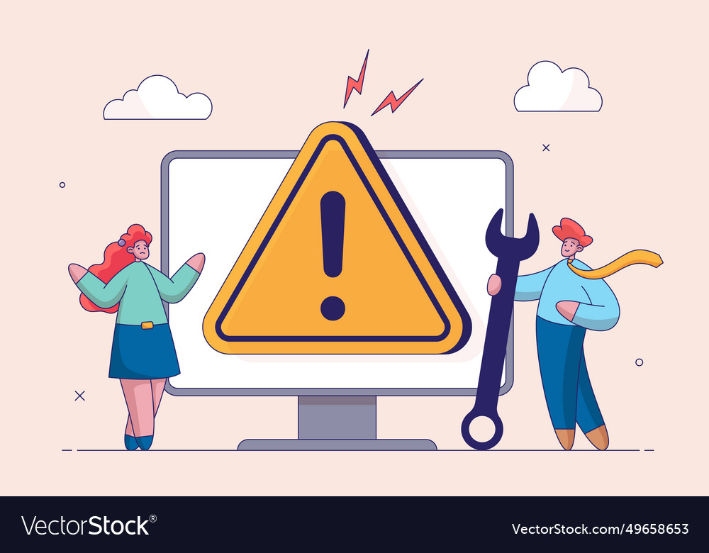 System error concept software problem vector image System error concept software problem