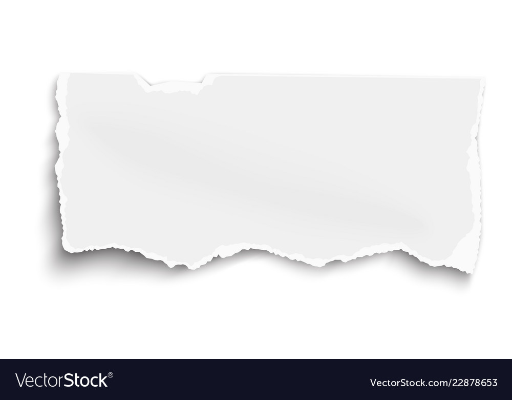 Torn White Paper Note with Shadow