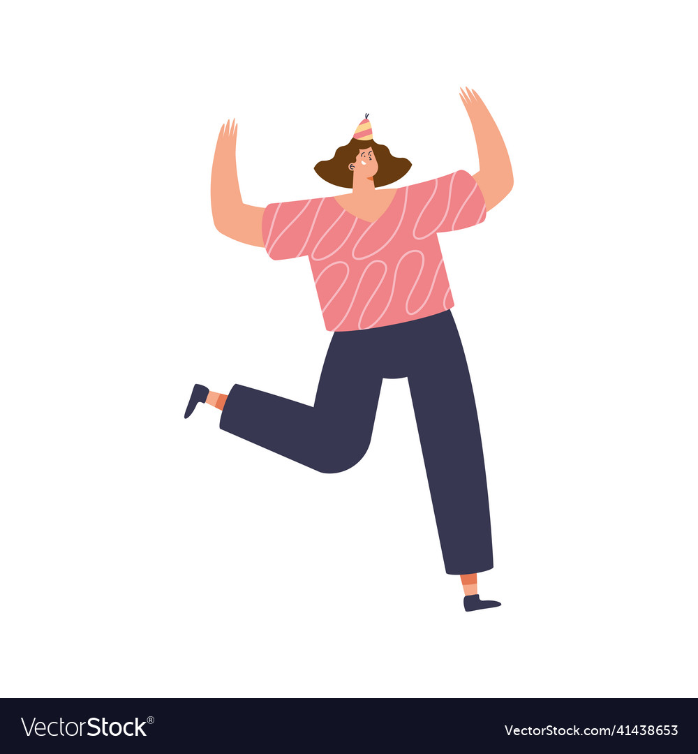 Young woman celebrating party Royalty Free Vector Image