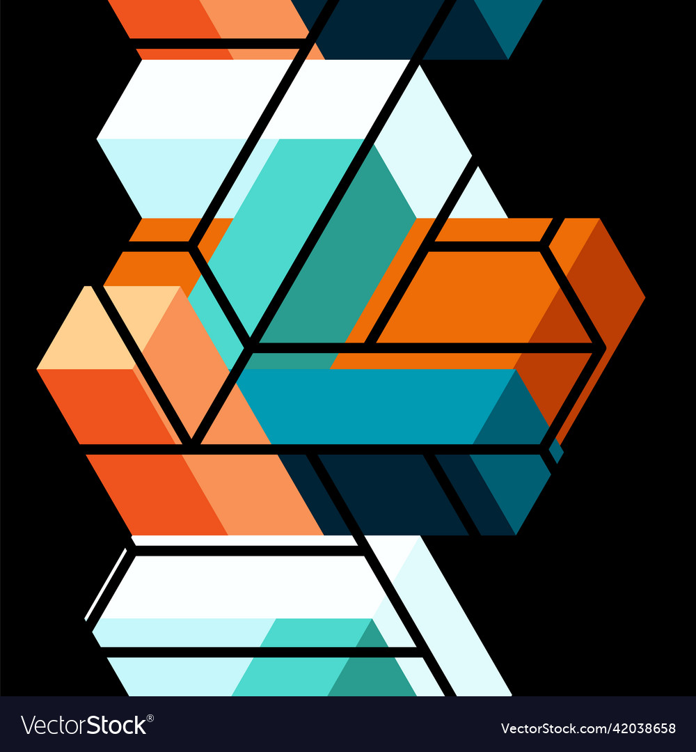 Abstract background 3d cubes cubic elements vector image Abstract background 3d cubes cubic elements