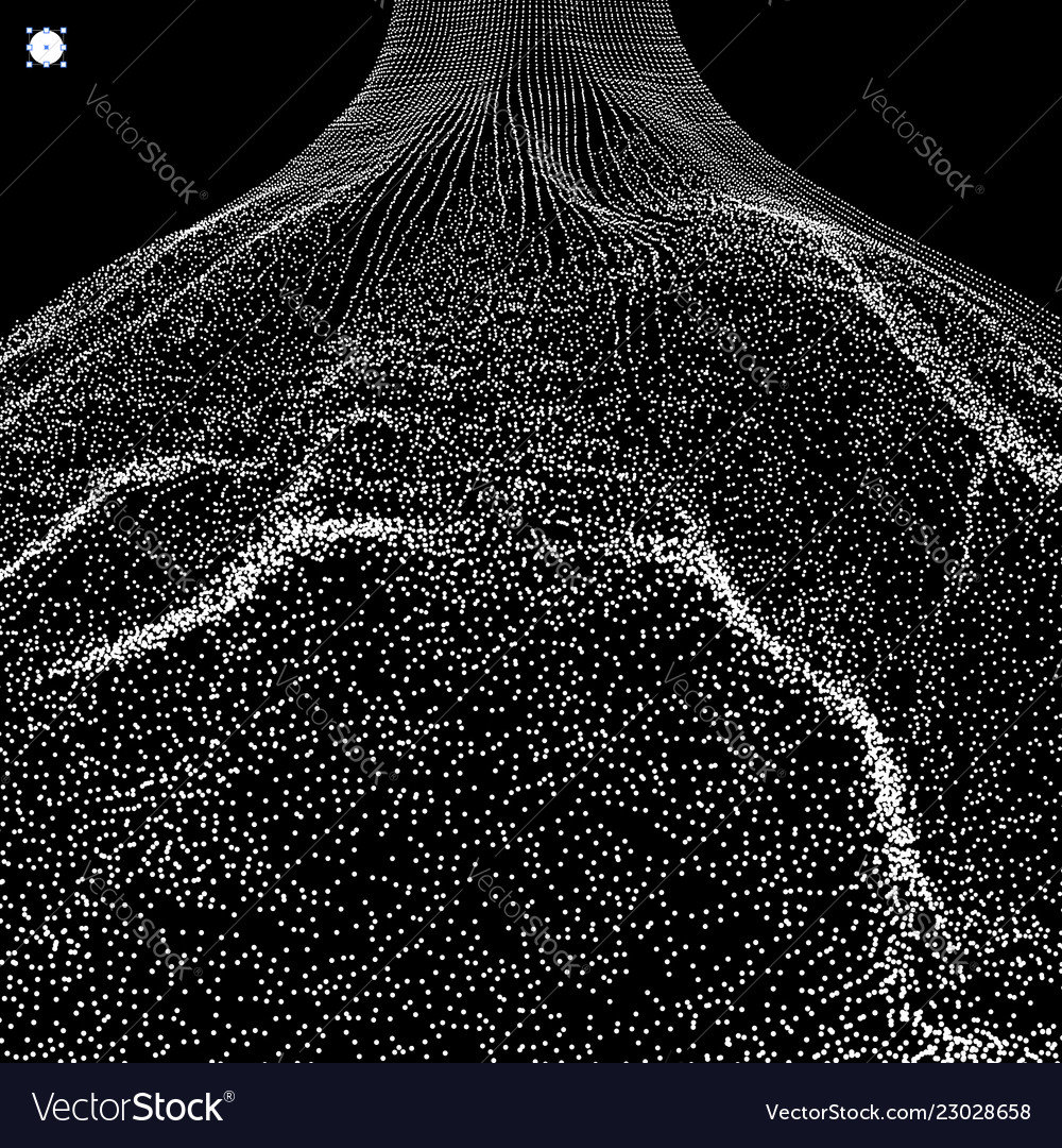 Array mit dynamischen Partikeln 3d Technologie-Stil Vector Image Array mit dynamischen Partikeln 3d Technologie-Stil