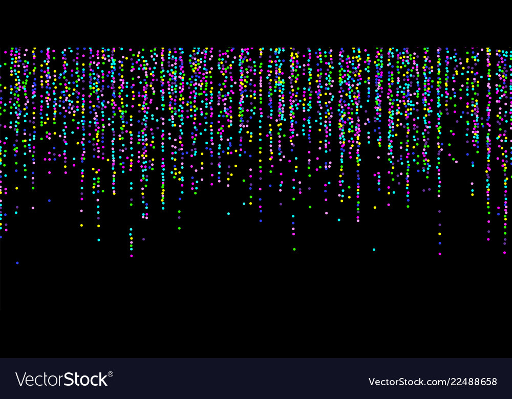 Farbige kleine Konfetti auf schwarzem Hintergrund