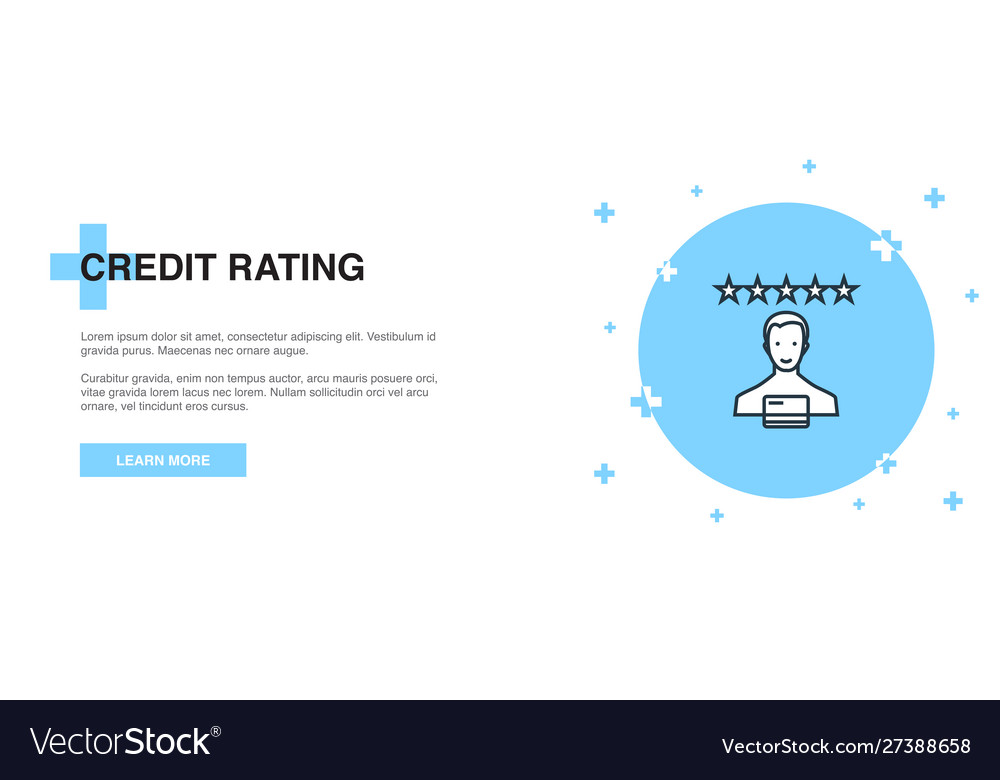 Credit rating icon banner outline template