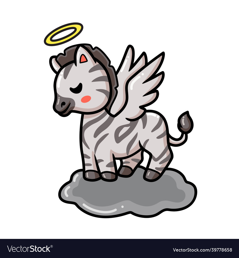 Cute little angel zebra cartoon