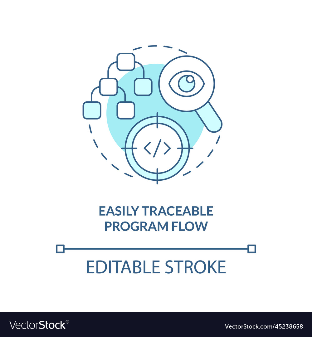 Easily traceable program flow turquoise concept vector image Easily traceable program flow turquoise concept