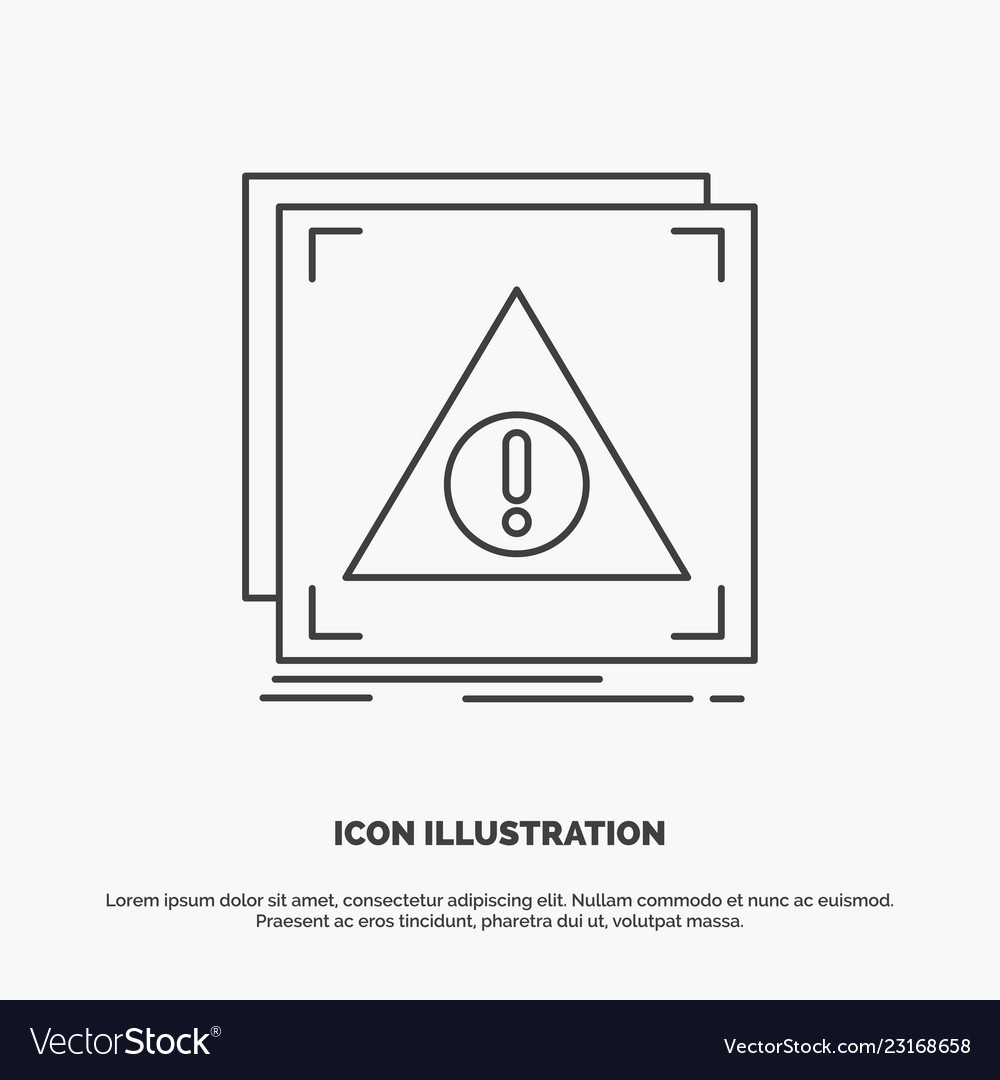 Error application denied server alert icon line vector image Error application denied server alert icon line