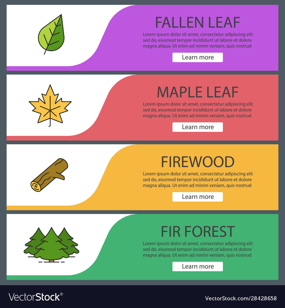 Forestry Web Banner Vorlagen Set