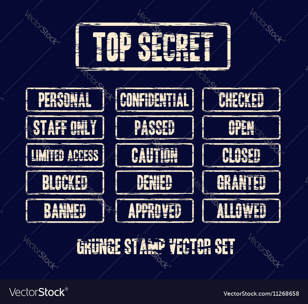 Grunge Top Secret Stamp Set