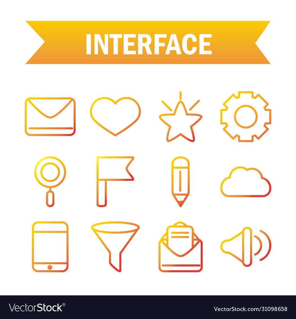 Interface internet web technology digital icons vector image Interface internet web technology digital icons