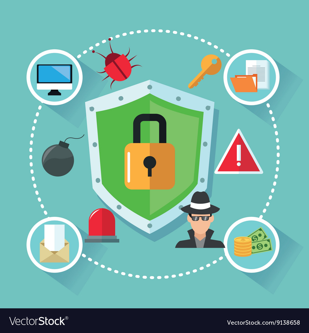 Internet security design system icon colorful