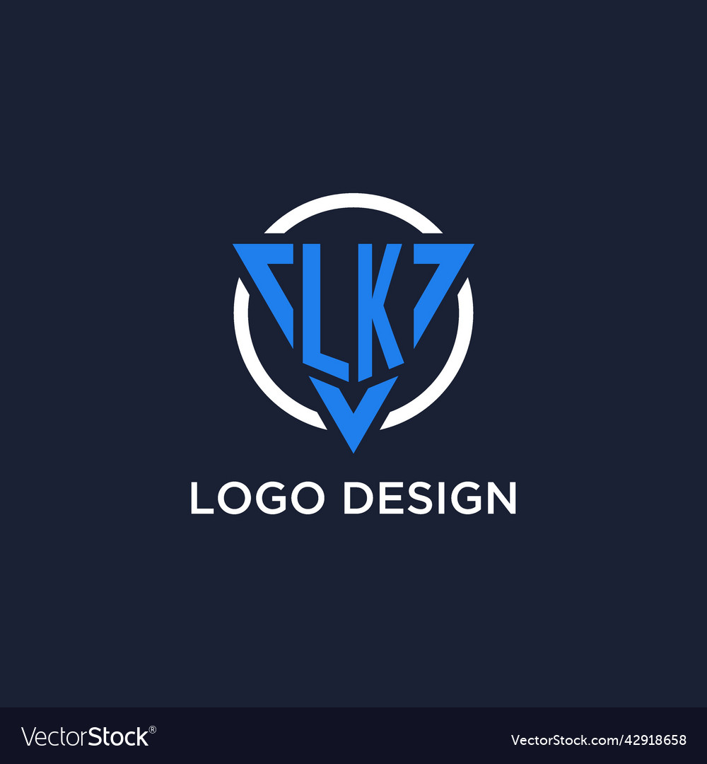 Lk monogram logo with triangle shape and circle