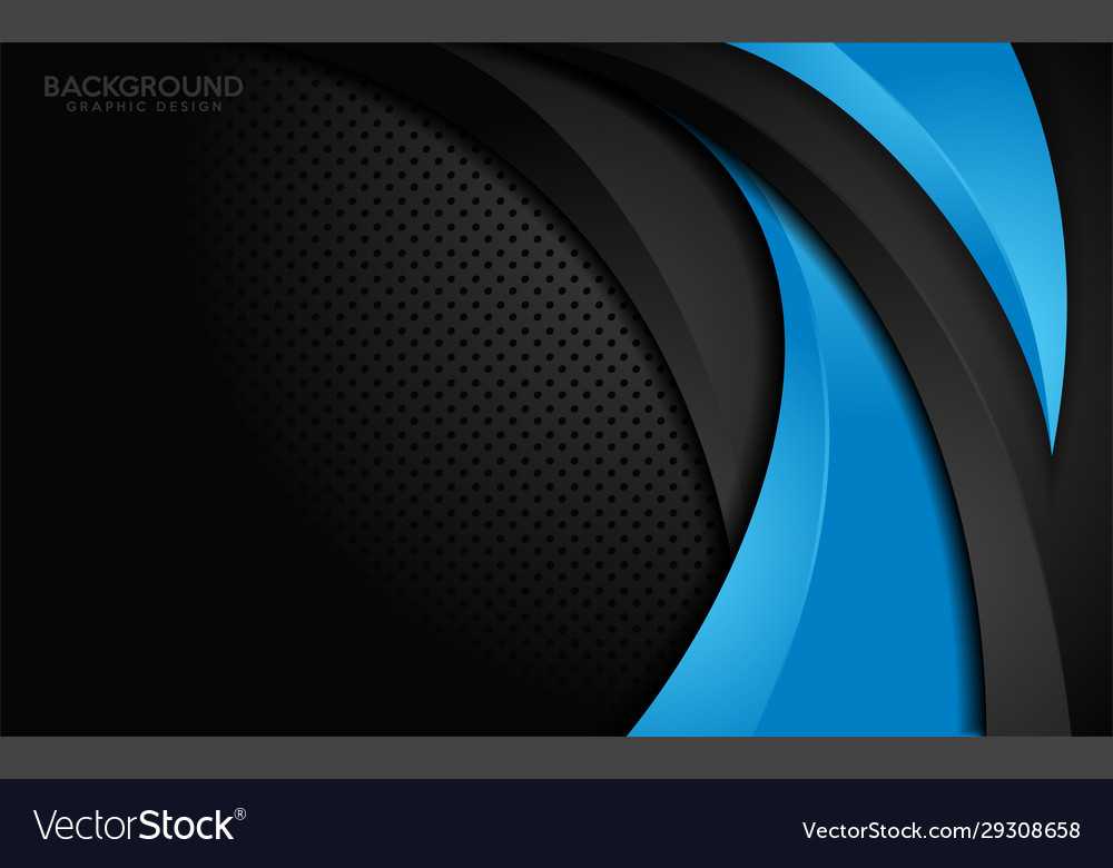 Modern blue and black contrast corporate waves Vector Image