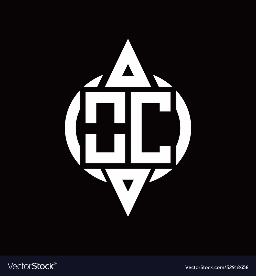 Oc logo with circle rounded combine triangle top