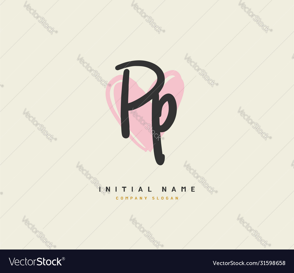 P pp beauty initial logo handwriting