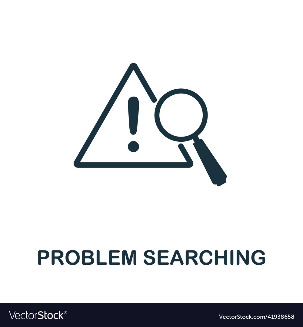 Problem searching flat icon colored element sign vector image Problem searching flat icon colored element sign