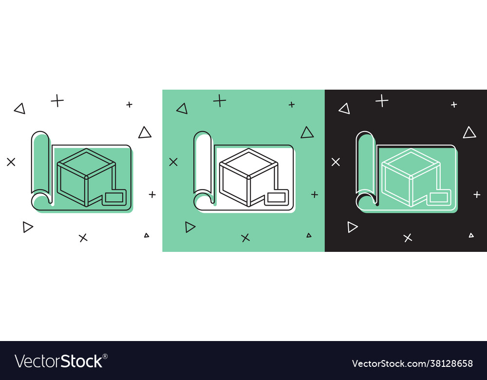 Set graphing paper for engineering icon isolated vector image Set graphing paper for engineering icon isolated