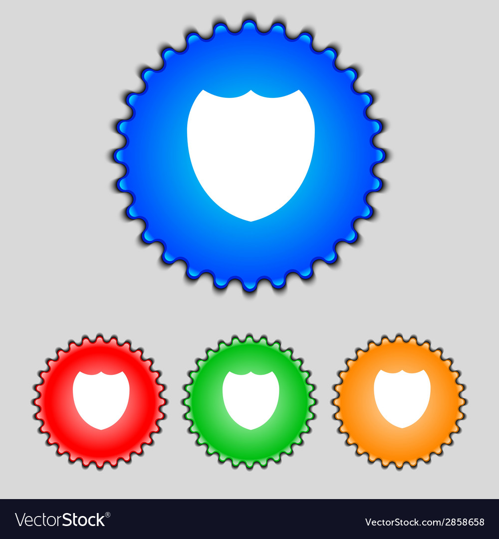 Shield sign icon protection symbol set colour