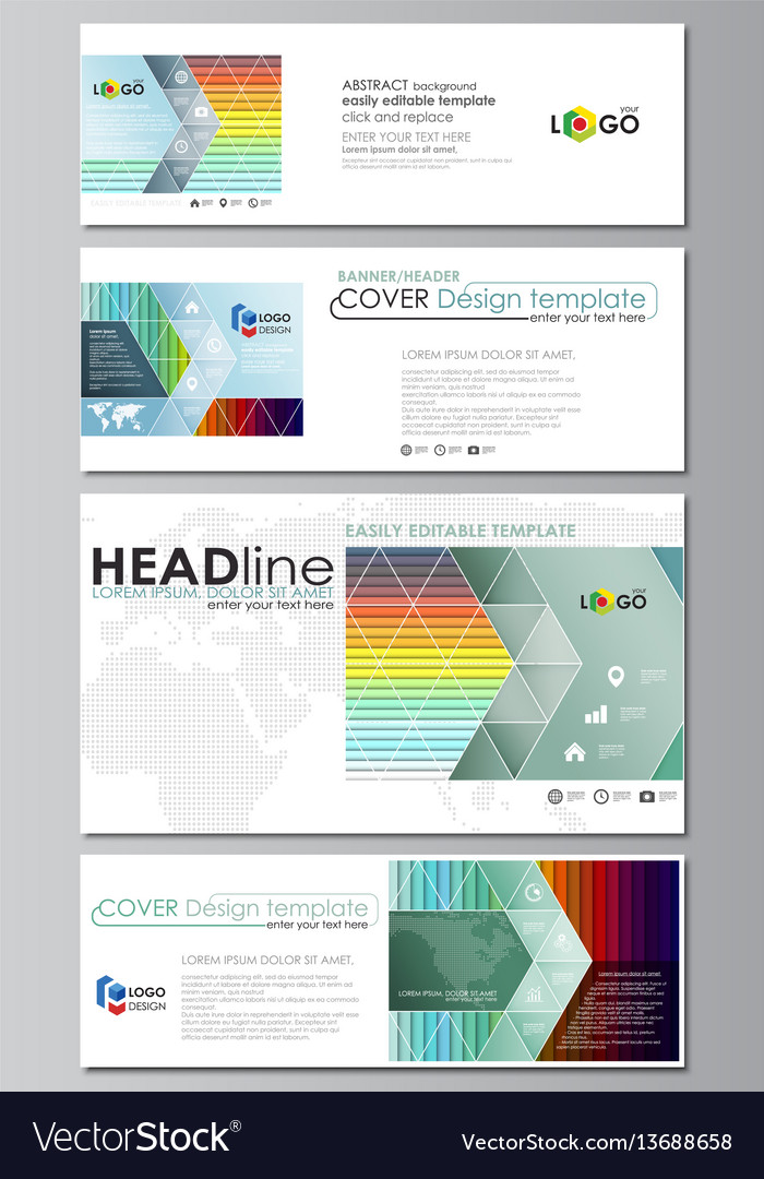 Social Media And Email Headers Set Modern Banners Vector Image