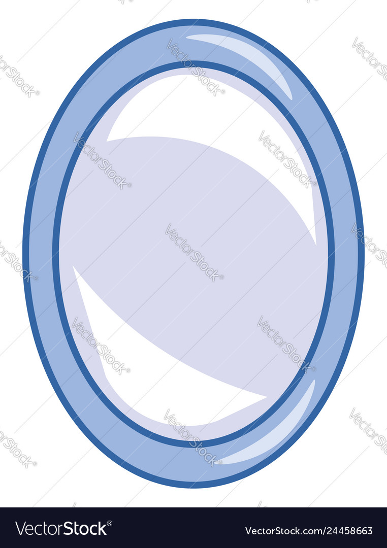 A blue oval mirror or color
