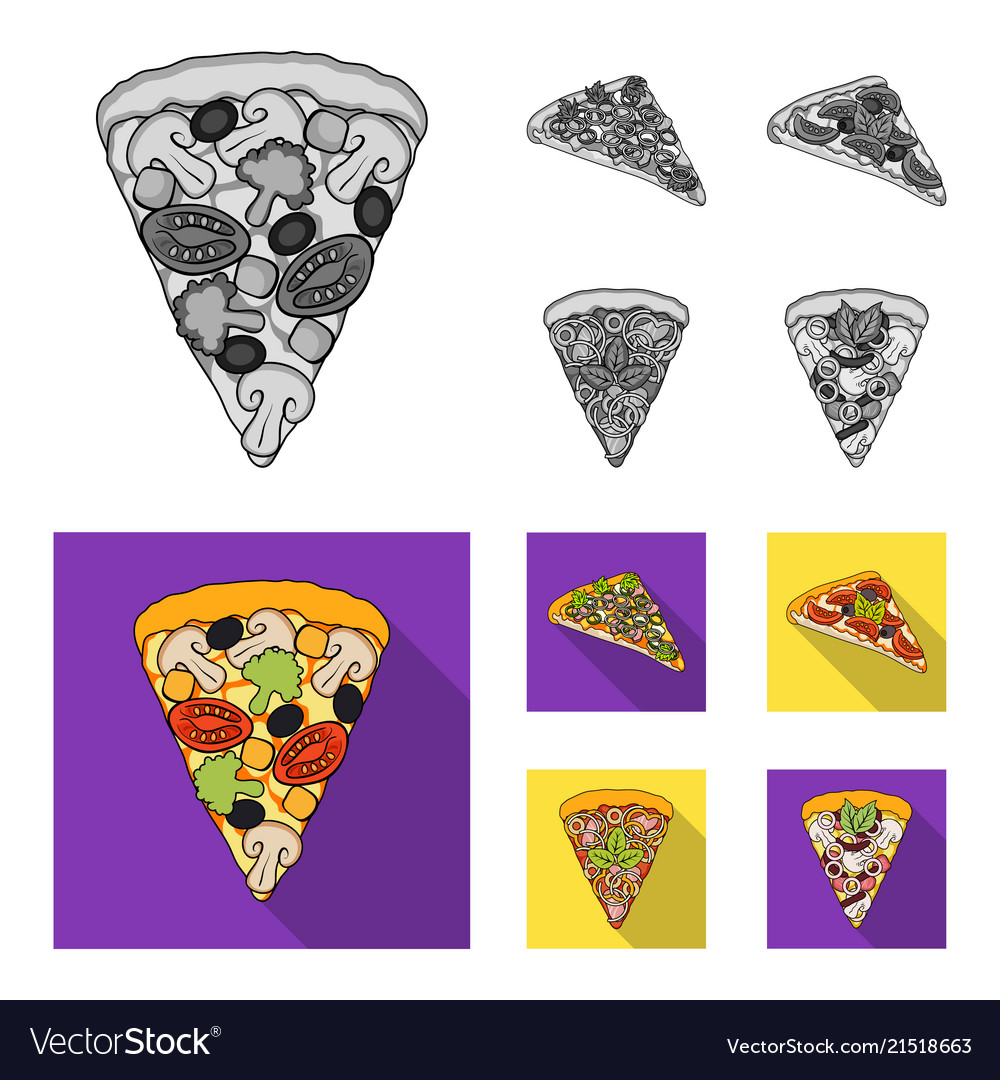 A slice of pizza with different ingredients Vector Image