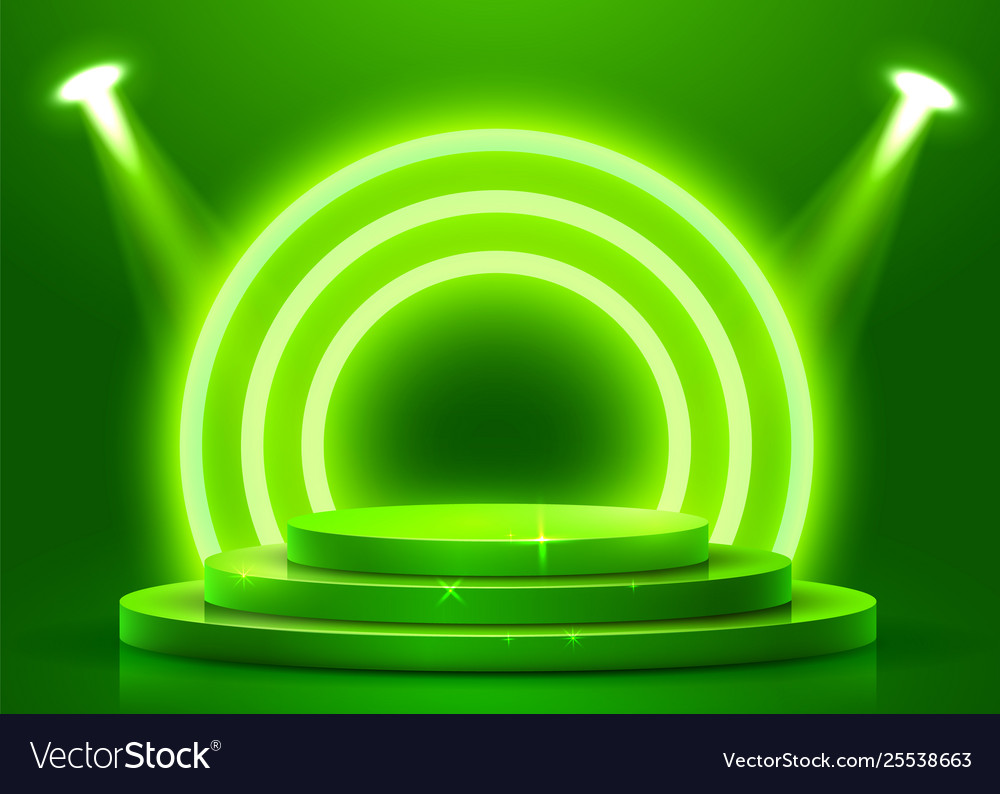 Abstract round podium illuminated with spotlight vector image Abstract round podium illuminated with spotlight