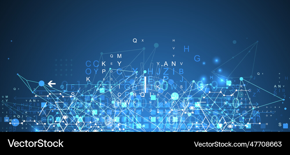 Abstract technology concept with plexus effect Vector Image