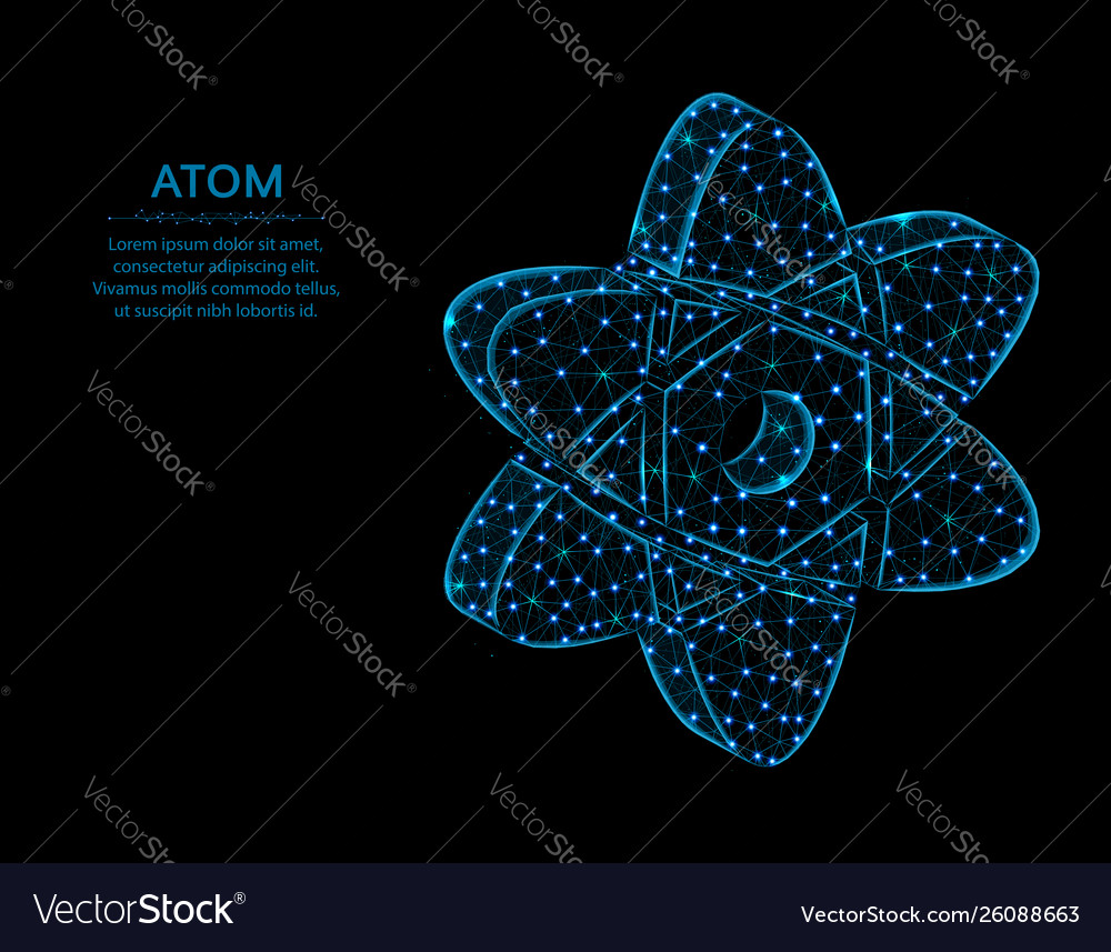 Atom low poly design science in polygonal style Vector Image Atom low poly design science in polygonal style