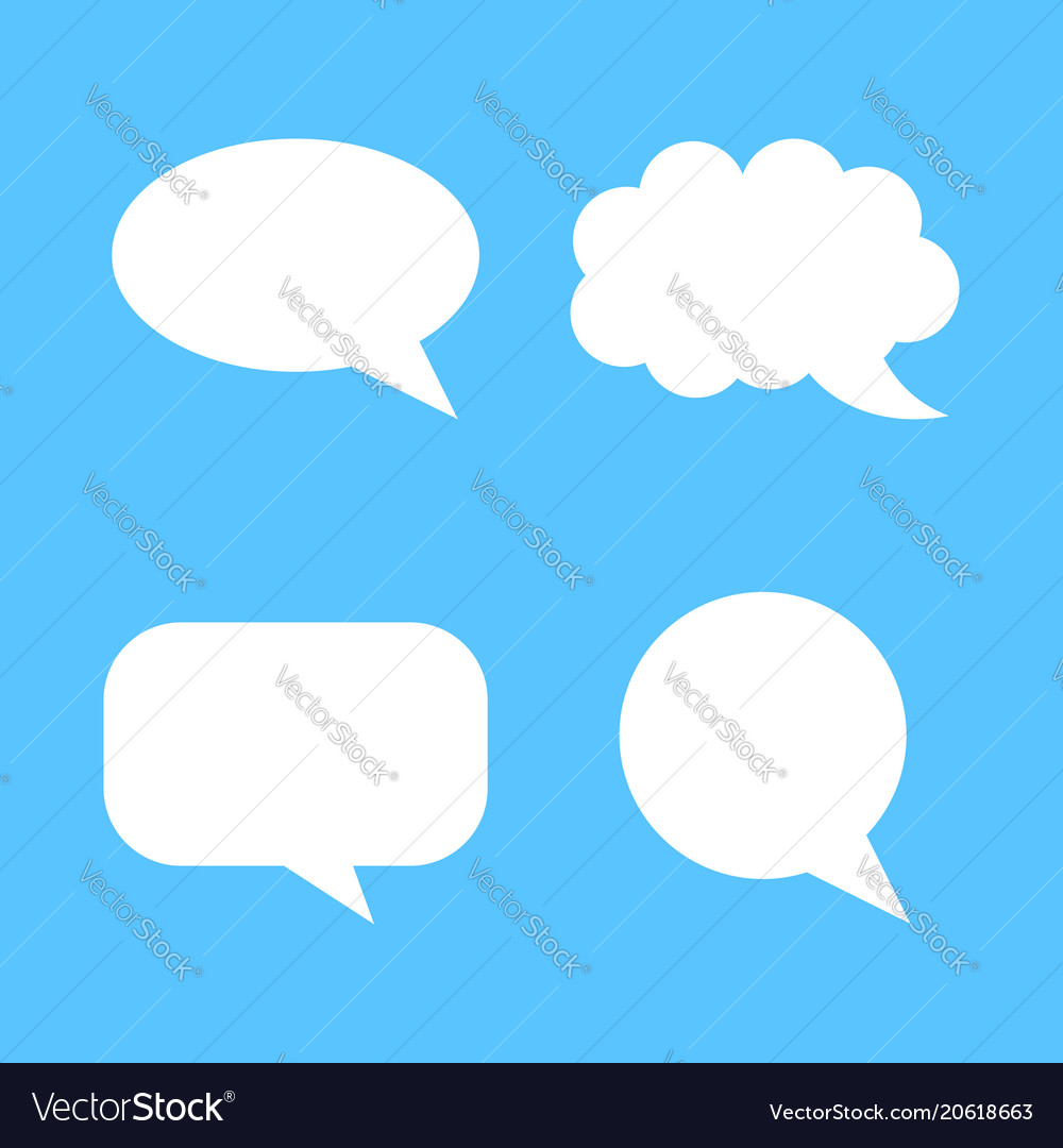 Blank empty speech bubble icon in flat style