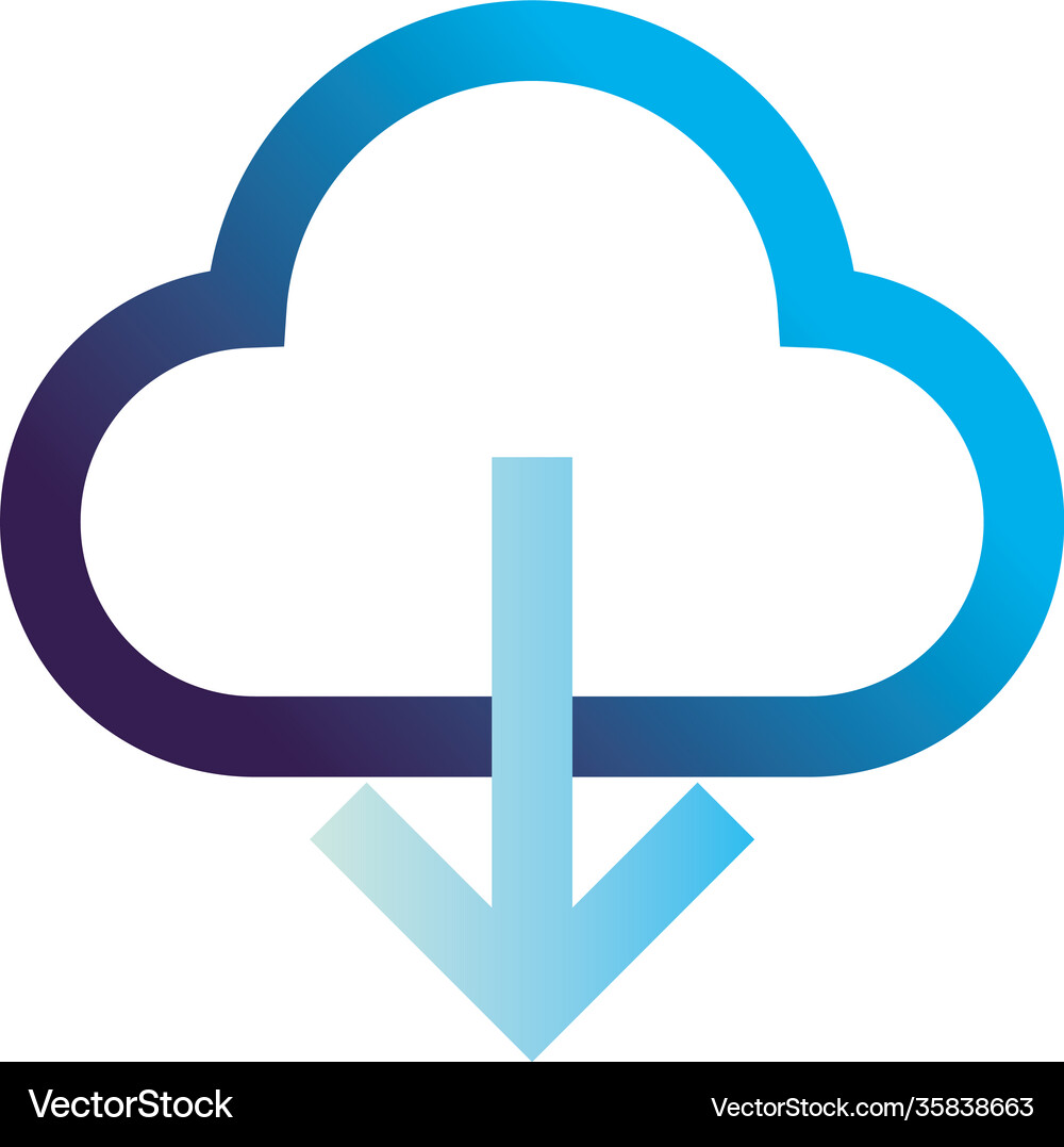 Cloud computing with arrow design Royalty Free Vector Image