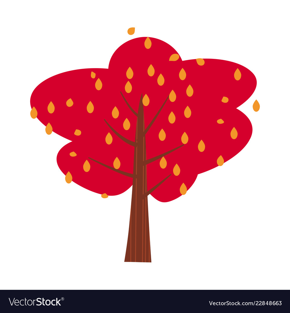 Bunte Herbst Baum Cartoon gelb orange rot vector image Bunte Herbst Baum Cartoon gelb orange rot