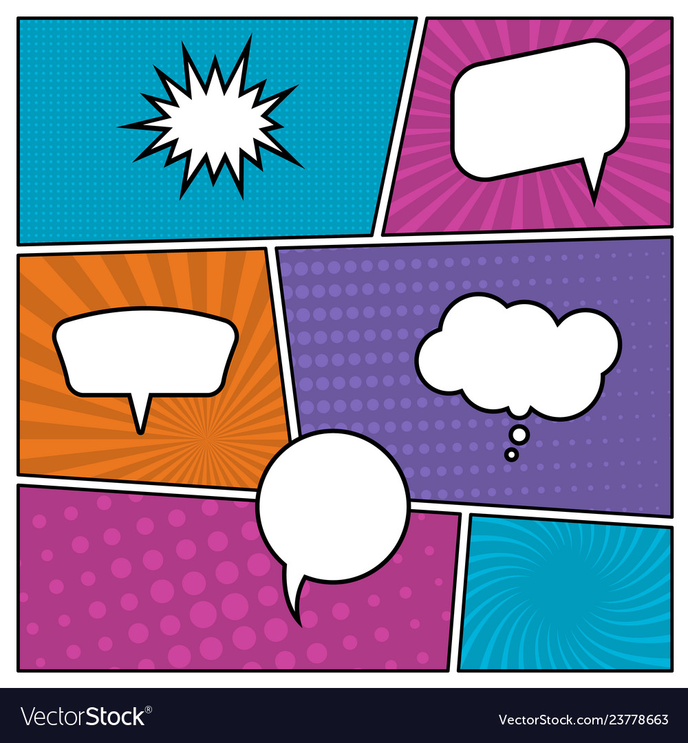 Colorful comic book page background vector image Colorful comic book page background