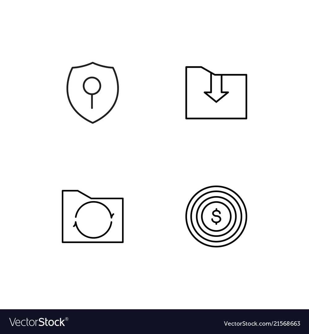 Cyber security linear icons set simple outline